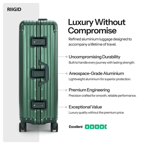28-Inch Aluminum Checked Suitcase