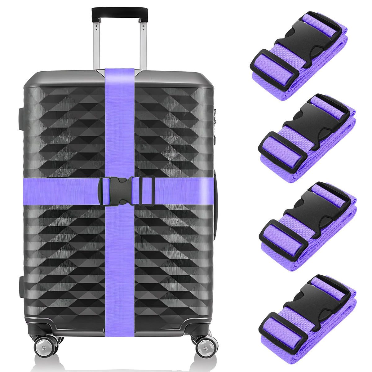 79-Inch Adjustable Luggage Strap Set