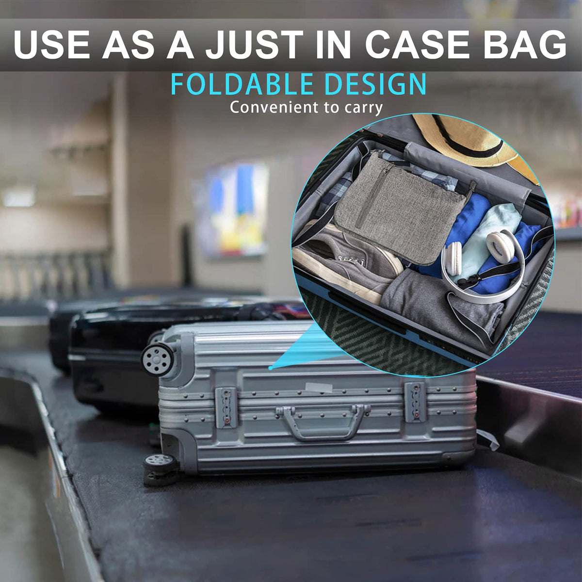 65L–115L Foldable Duffel with Shoe Compartment