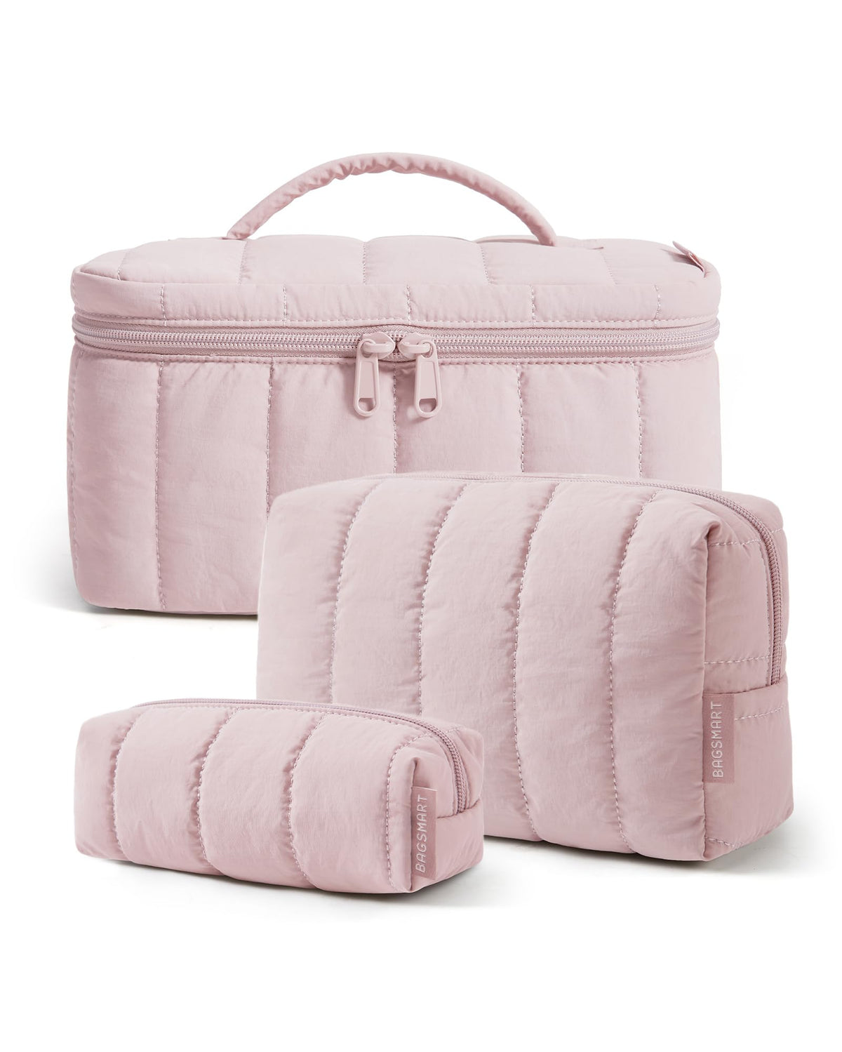 Three-Piece Padded Cosmetic Bag Set