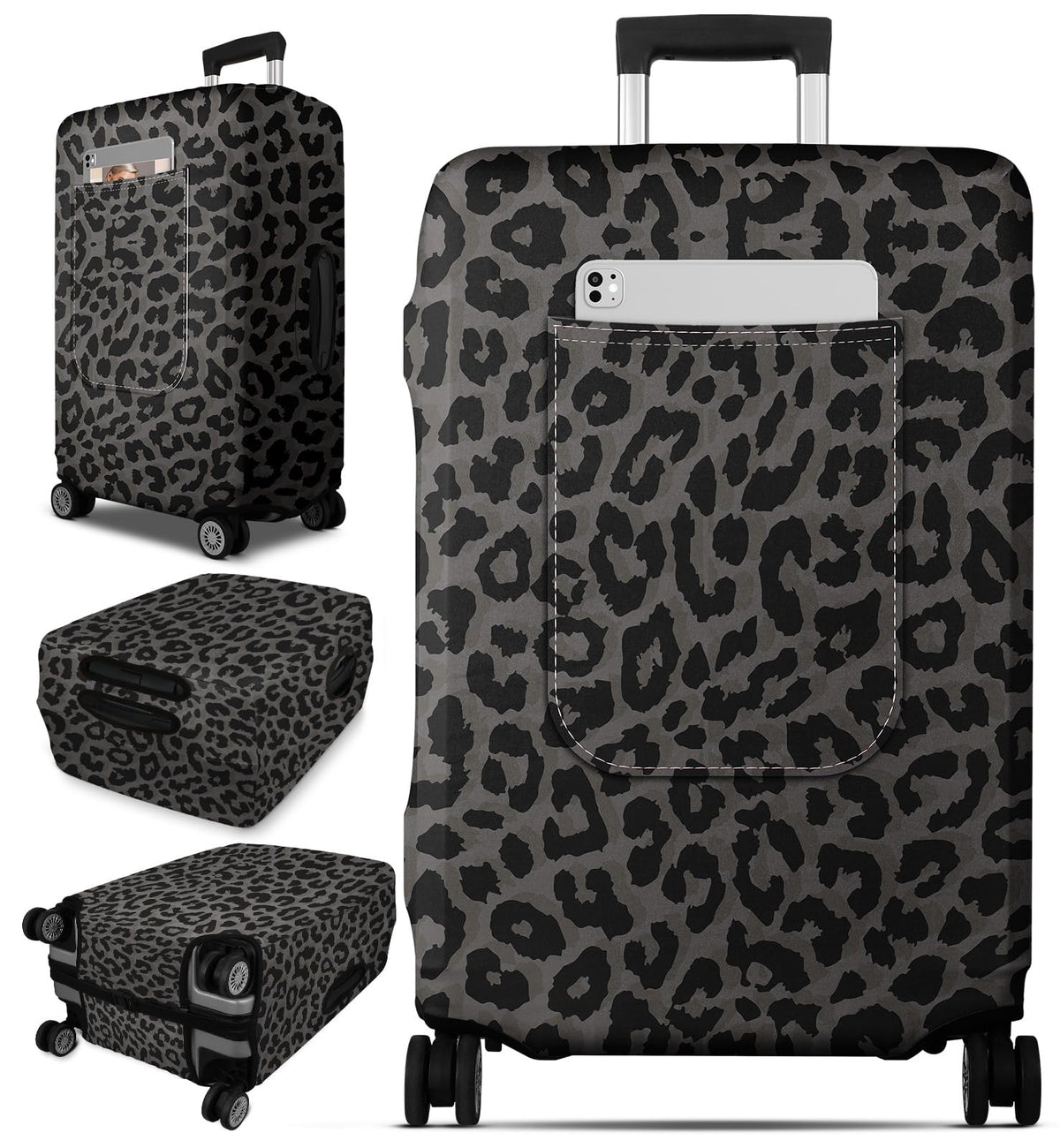 Patterned Suitcase Cover with Storage Pocket