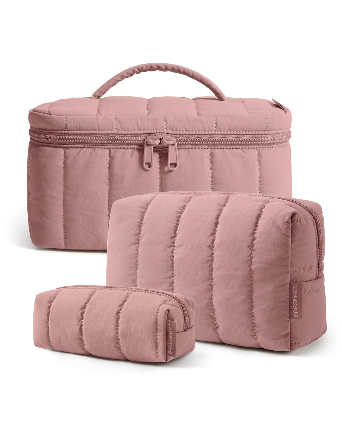 Three-Piece Padded Cosmetic Bag Set