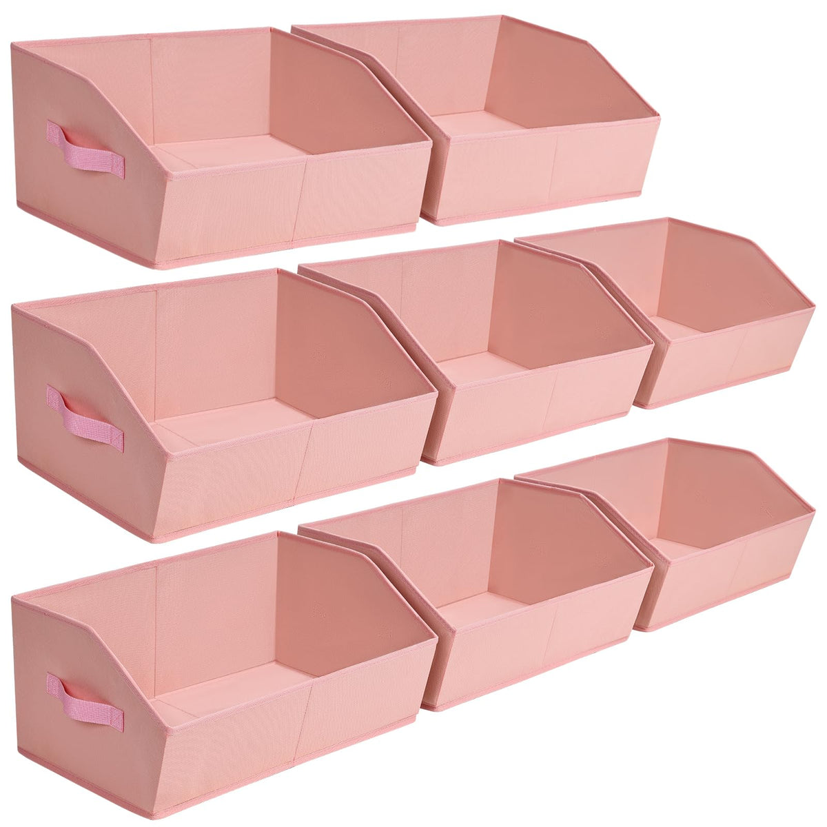 Open-Front Fabric Clothing Storage Bins