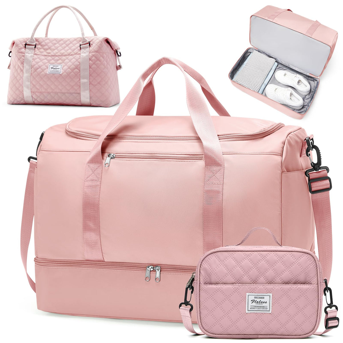 Three-Piece Weekender Travel Bag Set