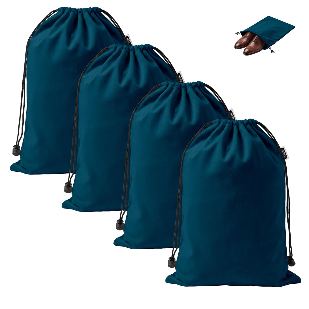 Four-Pack Flannel Drawstring Shoe Bags