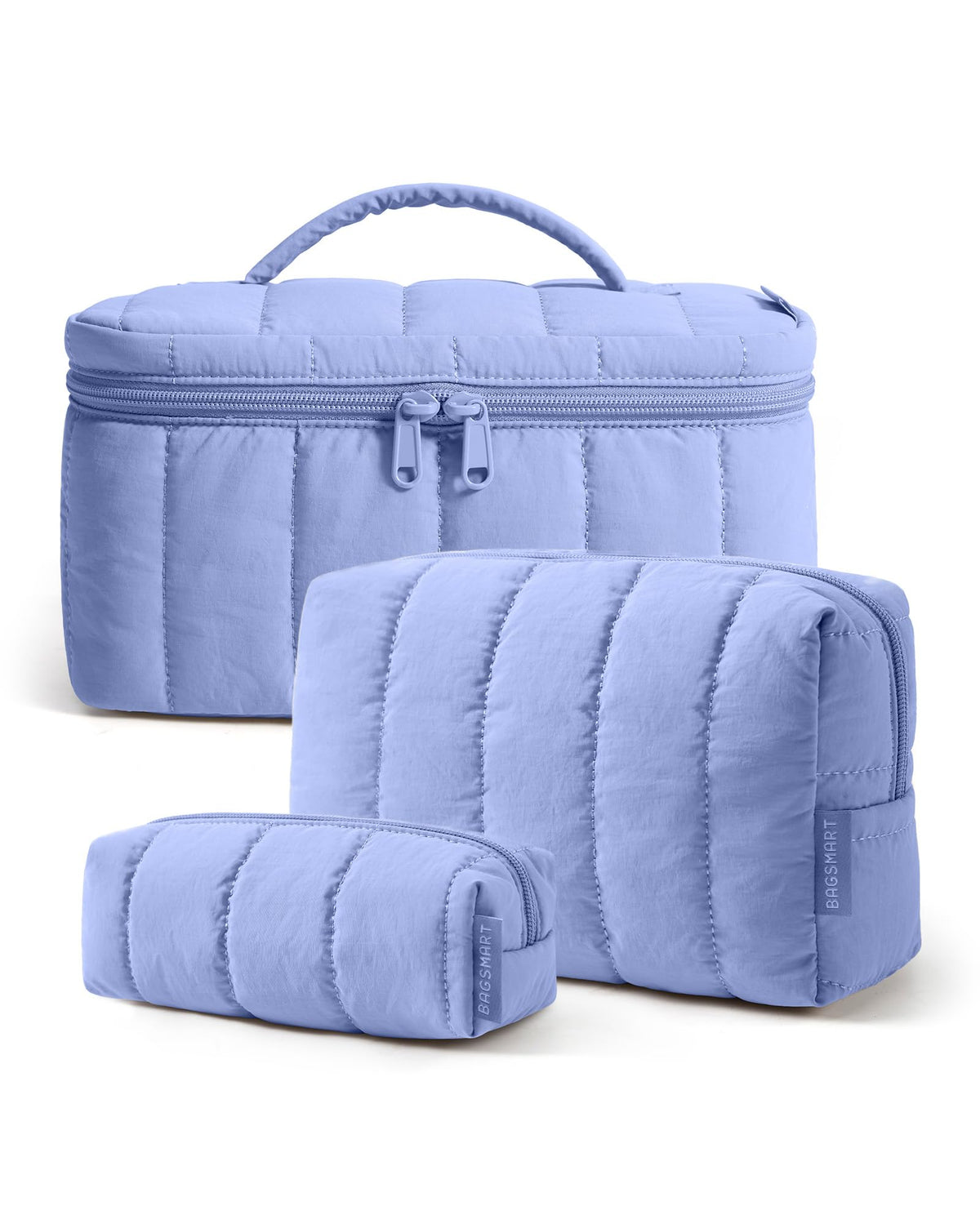 Three-Piece Padded Cosmetic Bag Set