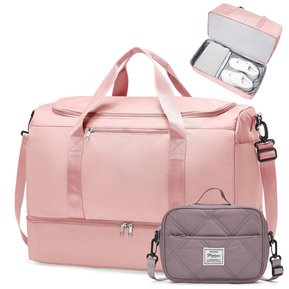 Three-Piece Weekender Travel Bag Set