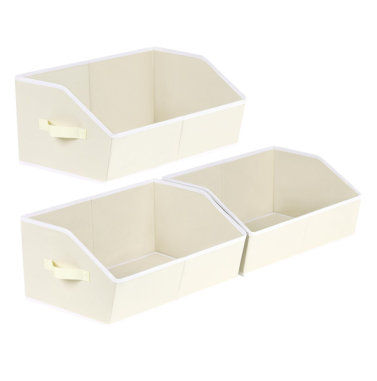 Open-Front Fabric Clothing Storage Bins