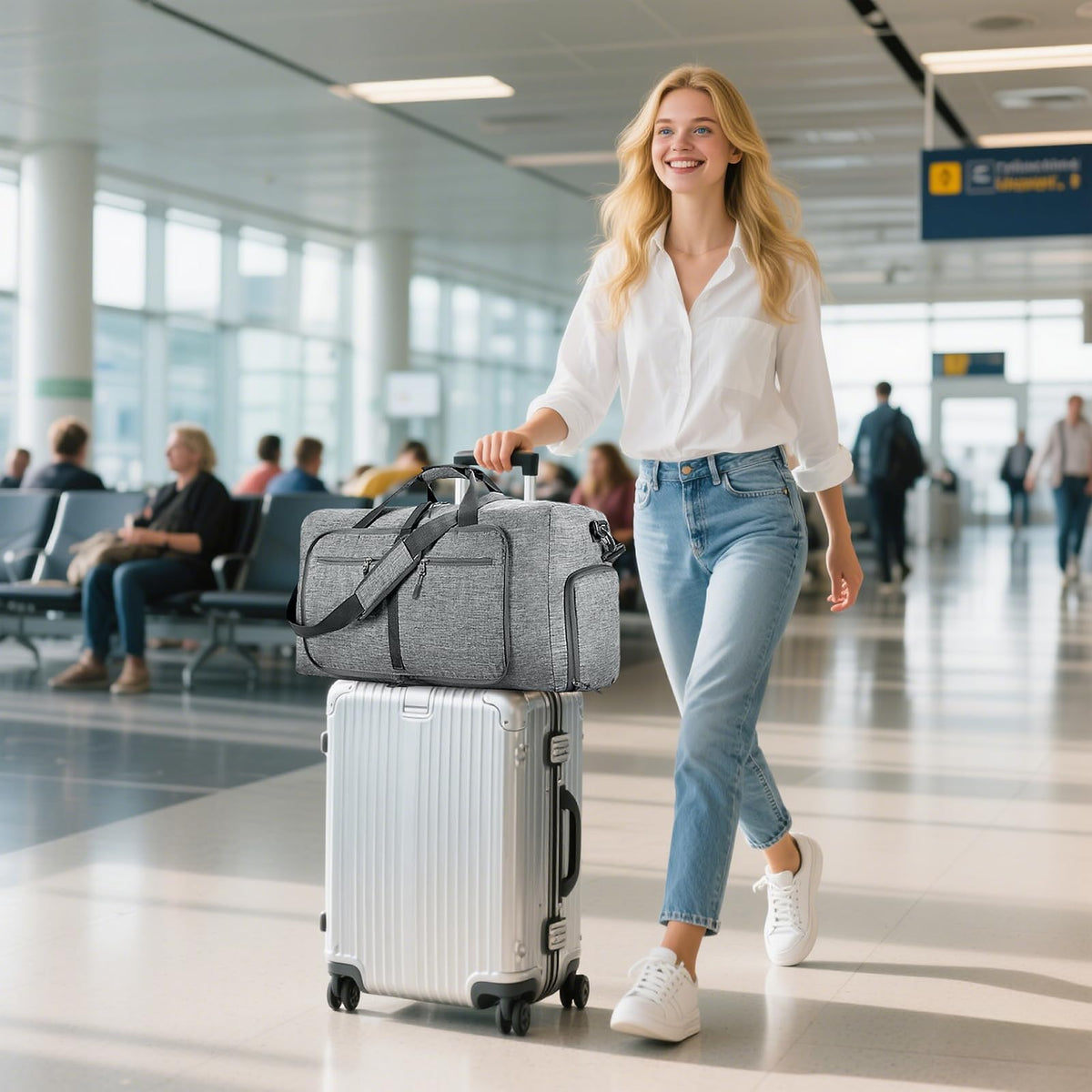 65L–115L Foldable Duffel with Shoe Compartment