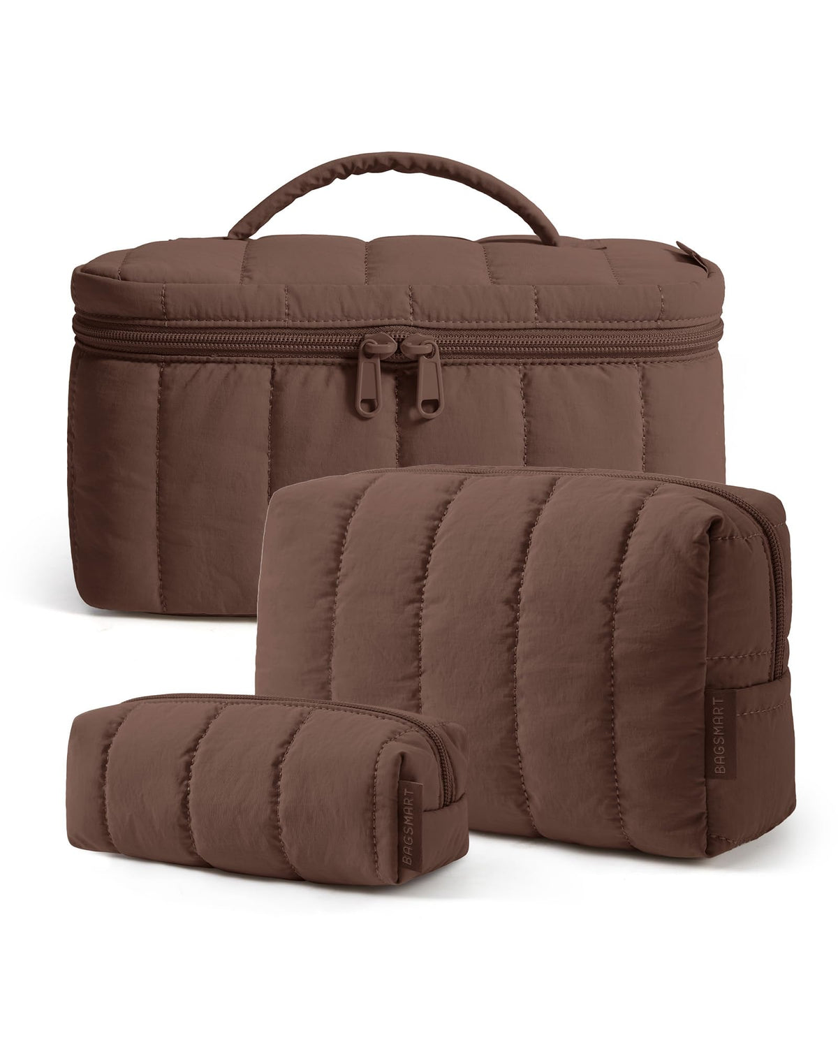 Three-Piece Padded Cosmetic Bag Set