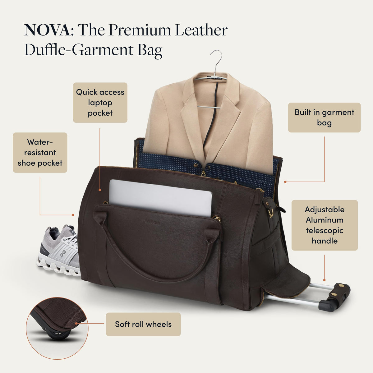 Rolling Duffel with Built-In Garment Bag