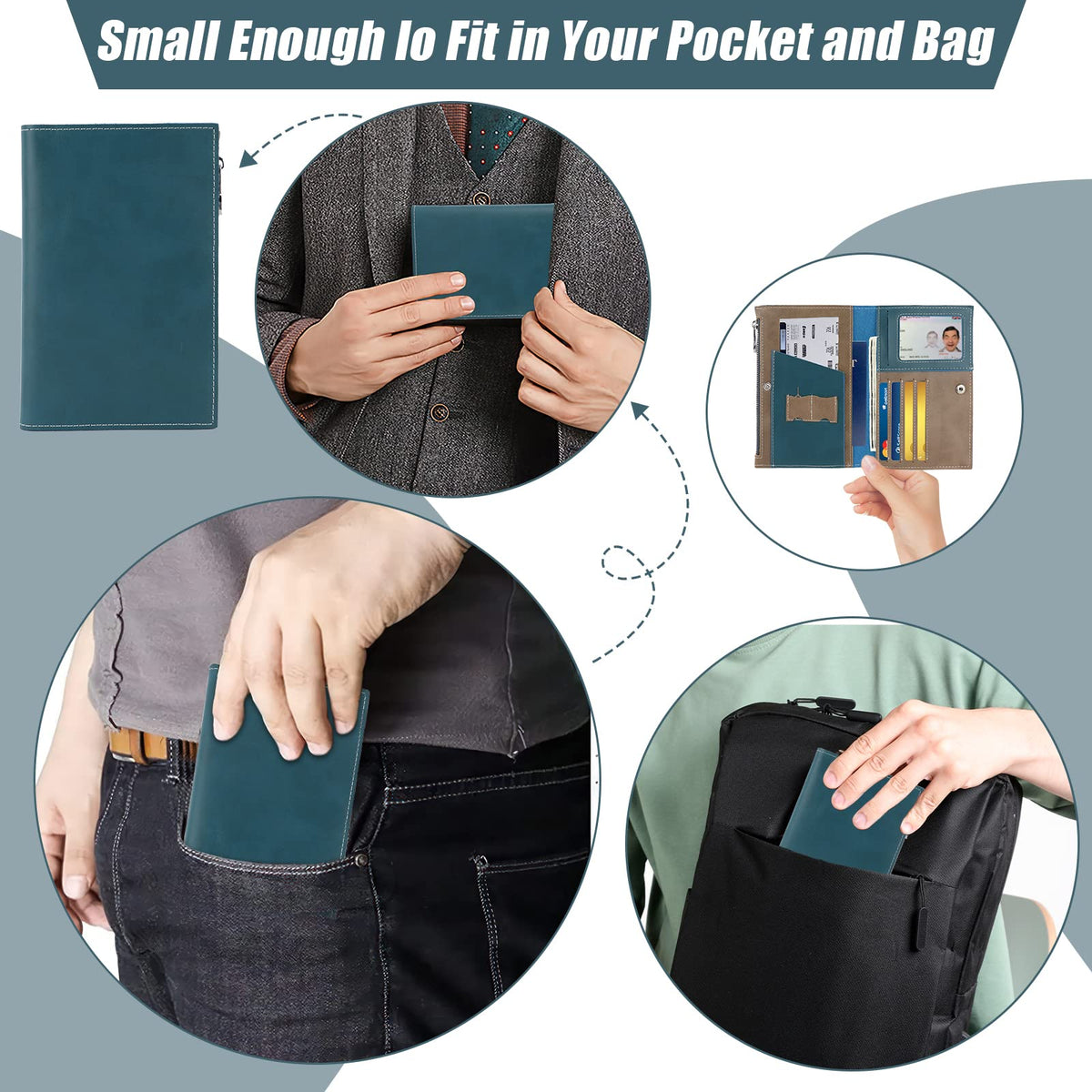 Slim Leather Passport and Document Wallet