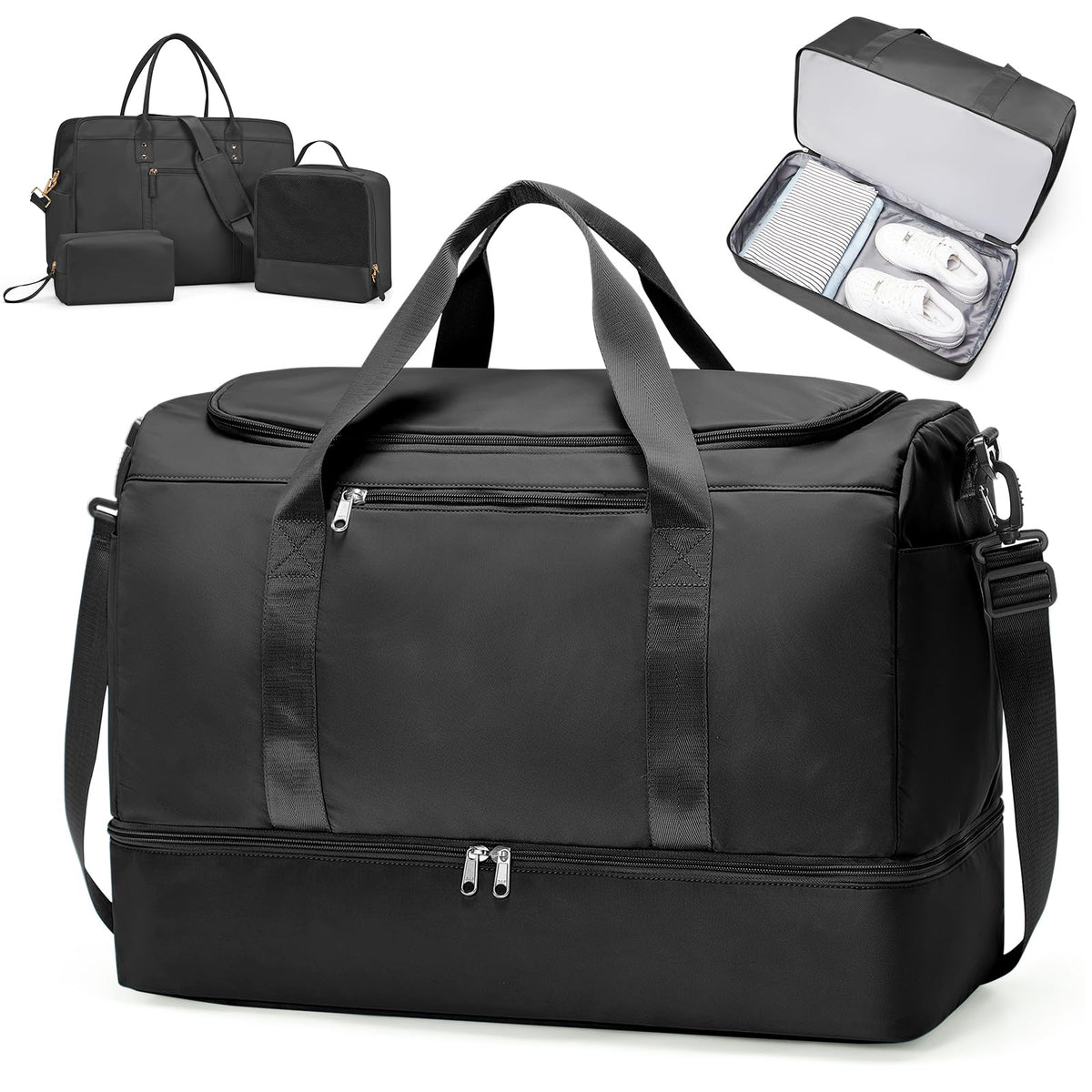 Three-Piece Weekender Travel Bag Set