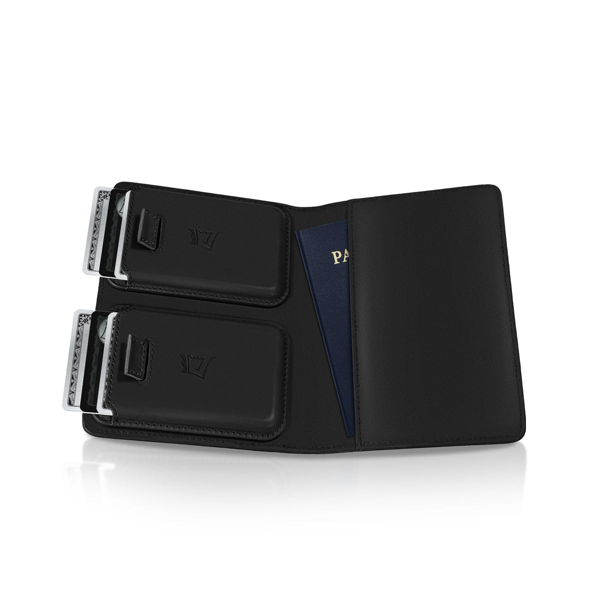 Leather RFID Passport Wallet with Tracker Pocket