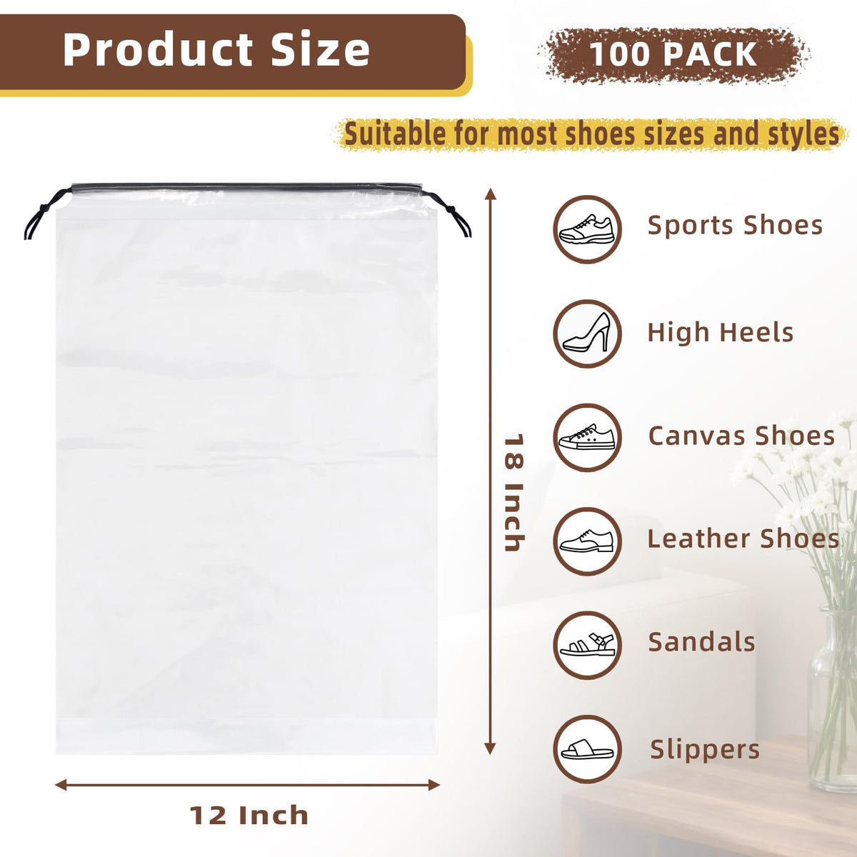 Frosted Drawstring Shoe Bag Set
