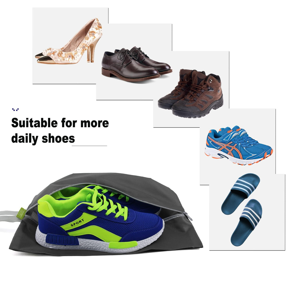 Multi-Pack Zippered Travel Shoe Bags