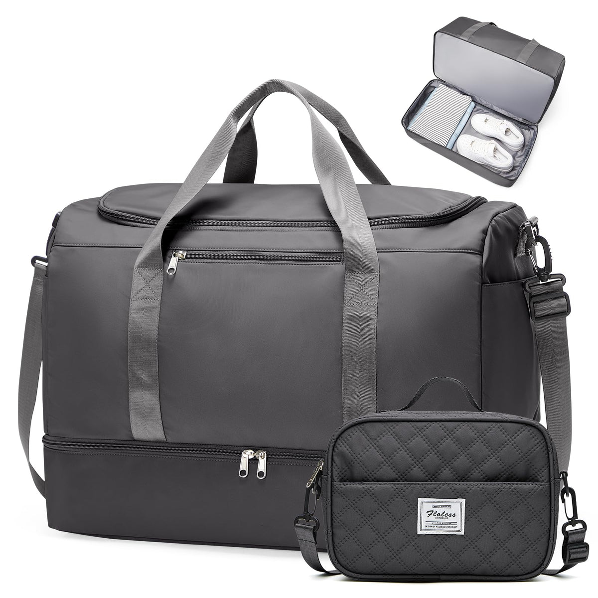 Three-Piece Weekender Travel Bag Set