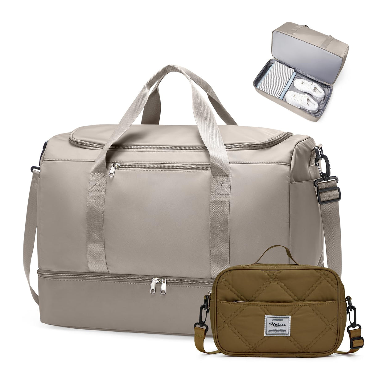 Three-Piece Weekender Travel Bag Set