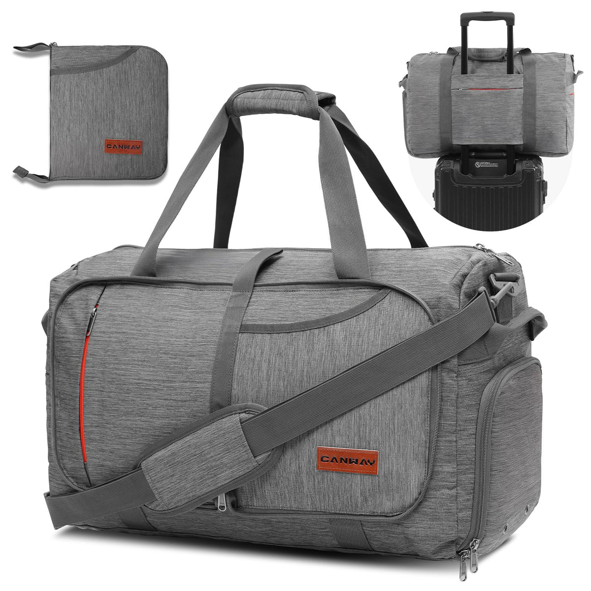 65L Foldable Duffel with Shoe Compartment