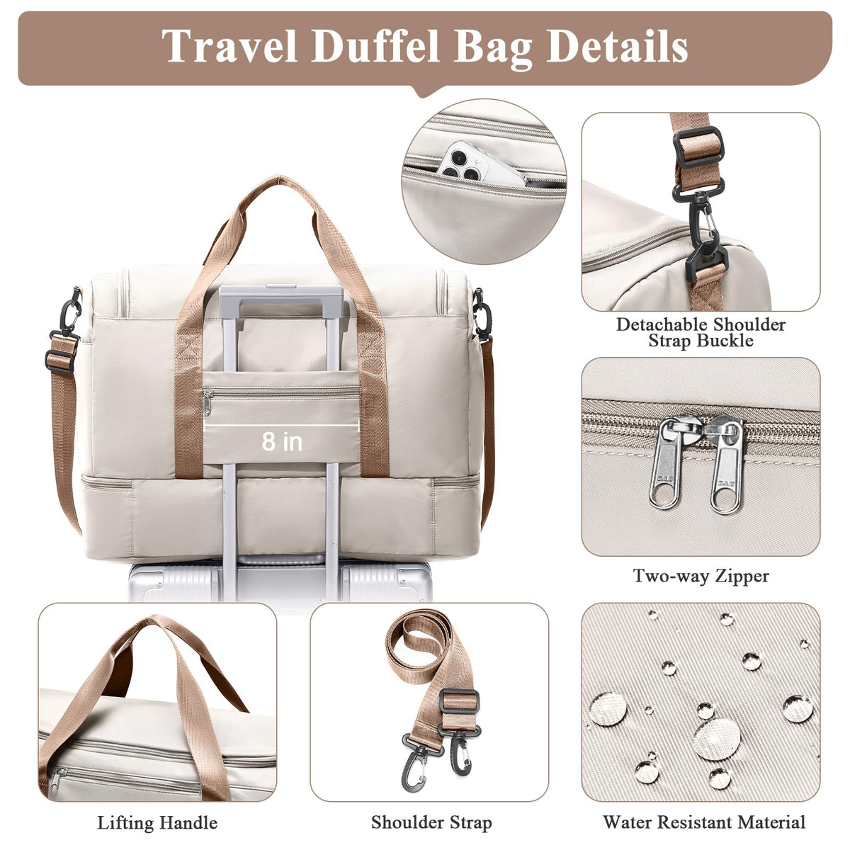 Three-Piece Weekender Travel Bag Set