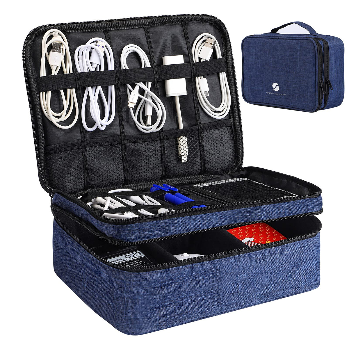Adjustable-Divider Cable Organizer Bag