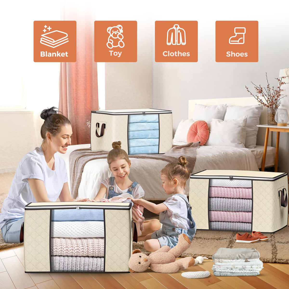 90L Foldable Clothing Storage Bags