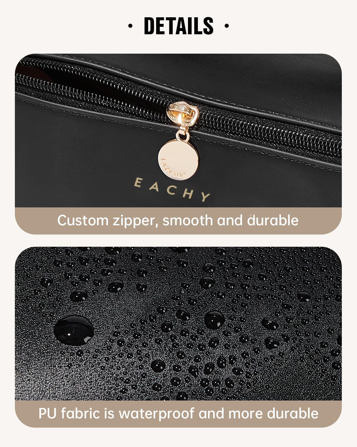 Wide-Open PU Leather Makeup Bag