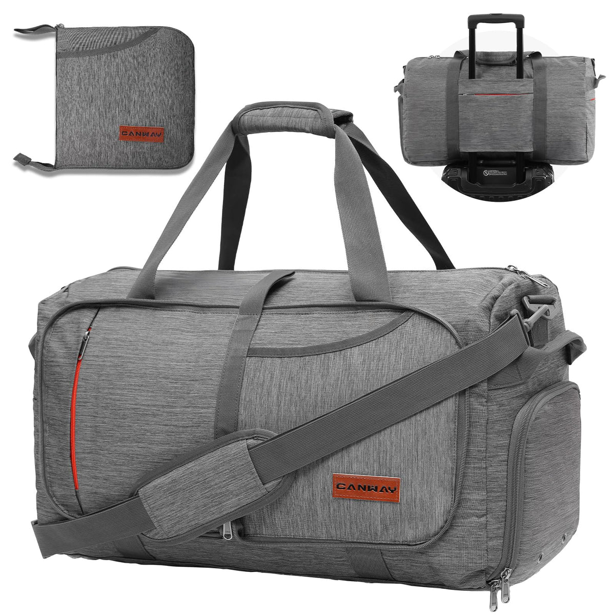 65L Foldable Duffel with Shoe Compartment