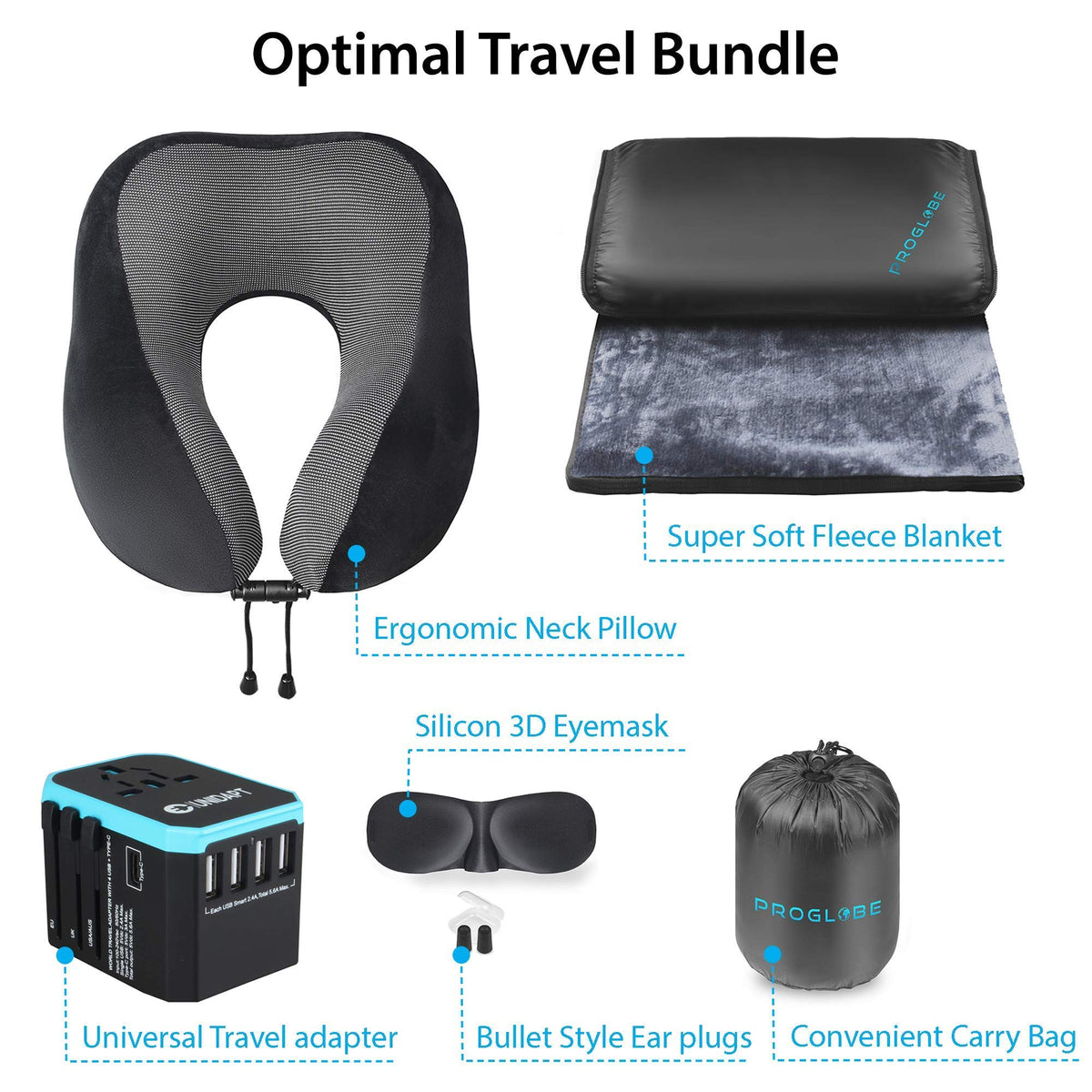 Four-in-One Airplane Comfort Travel Set