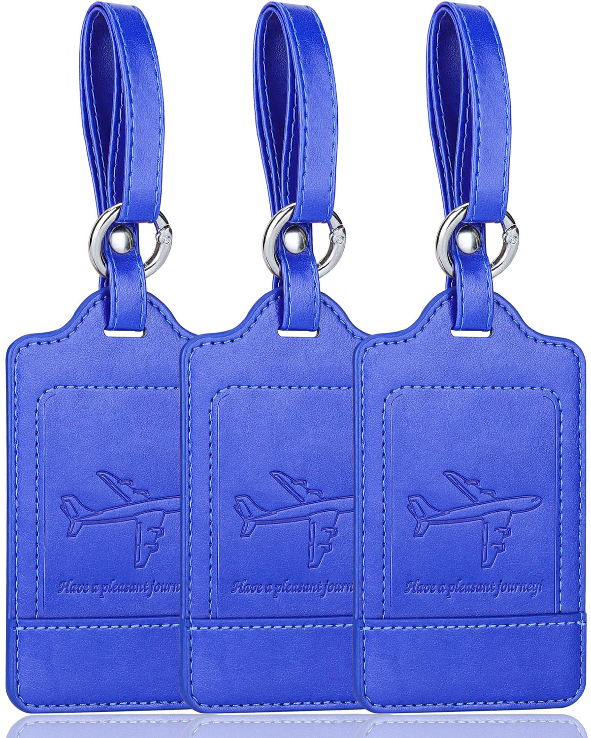 Three-Pack PU Leather Luggage Tags