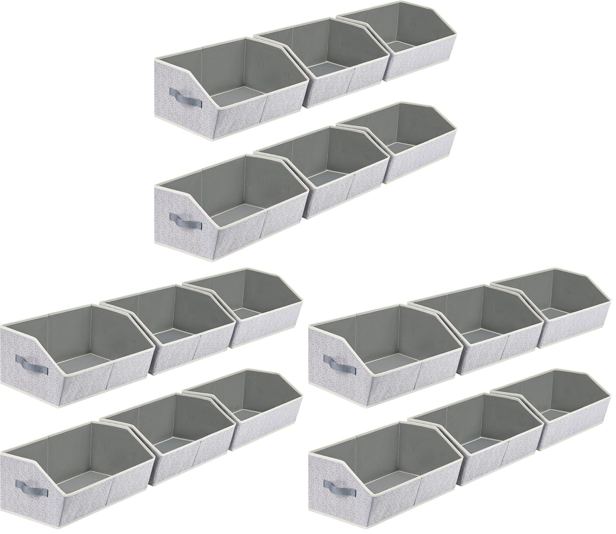 Open-Front Fabric Clothing Storage Bins