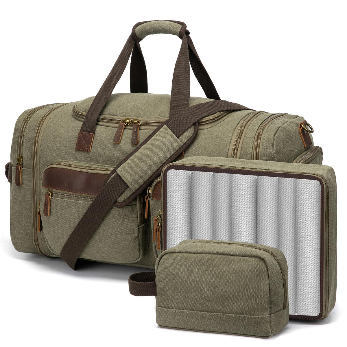 60L Expandable Canvas Weekender Set