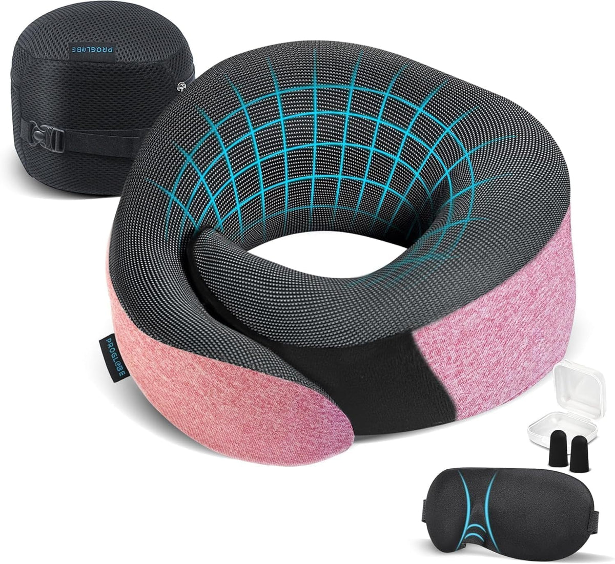 Memory Foam Travel Pillow Kit