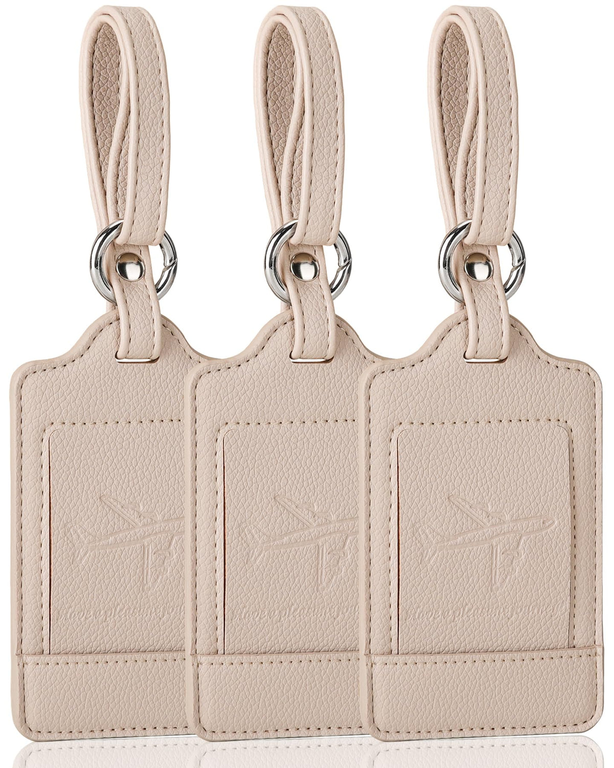 Three-Pack PU Leather Luggage Tags
