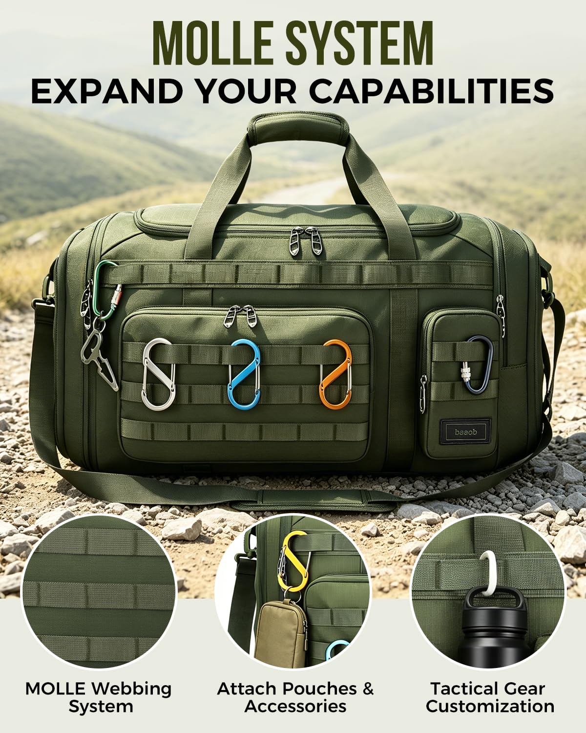 60L–120L MOLLE Travel Duffel