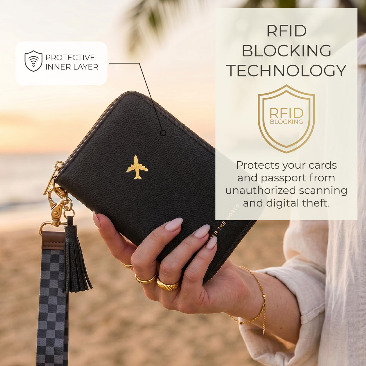 Passport Wallet with Detachable Wrist Strap
