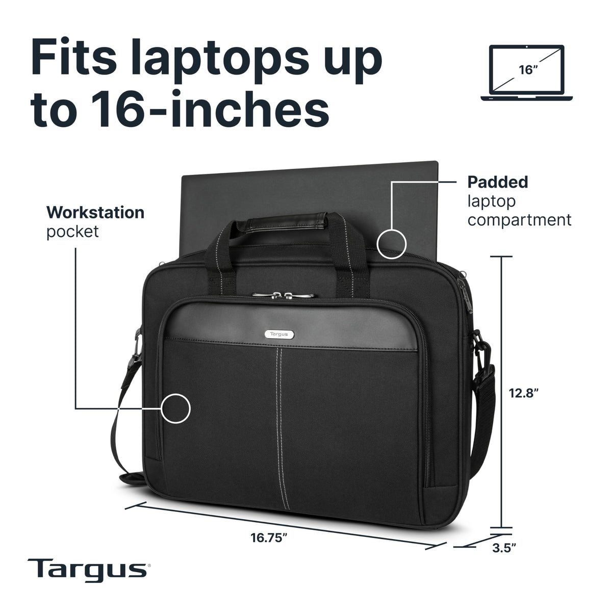 Slim Padded Laptop Briefcase