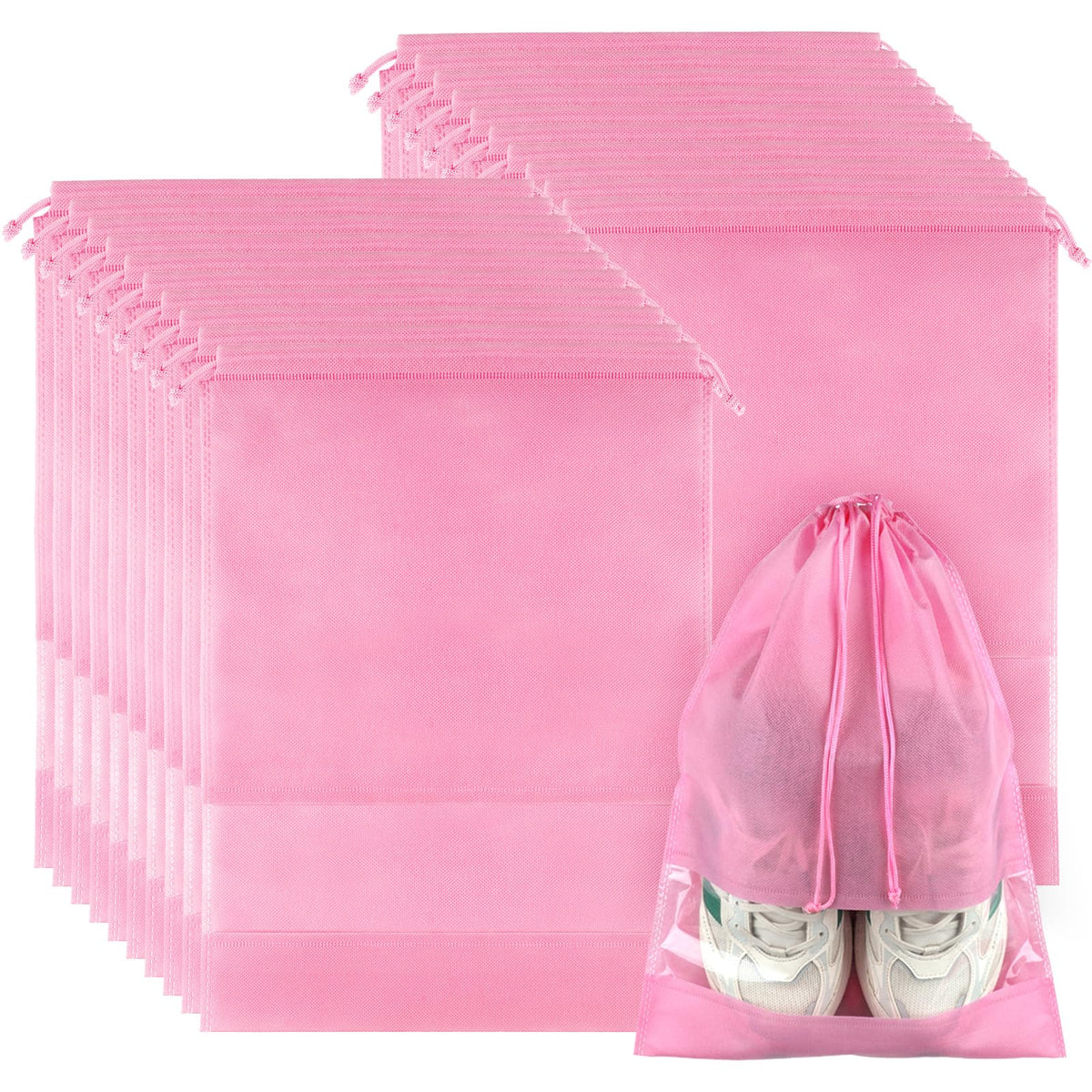 Drawstring Shoe Bags with Clear Window