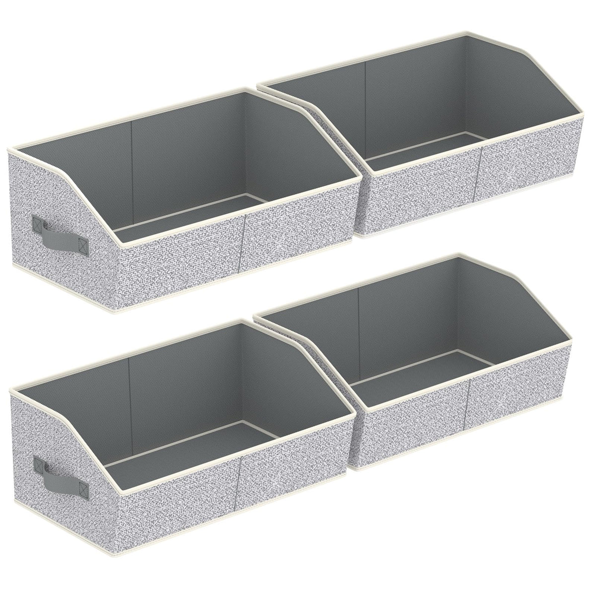 Open-Front Fabric Clothing Storage Bins