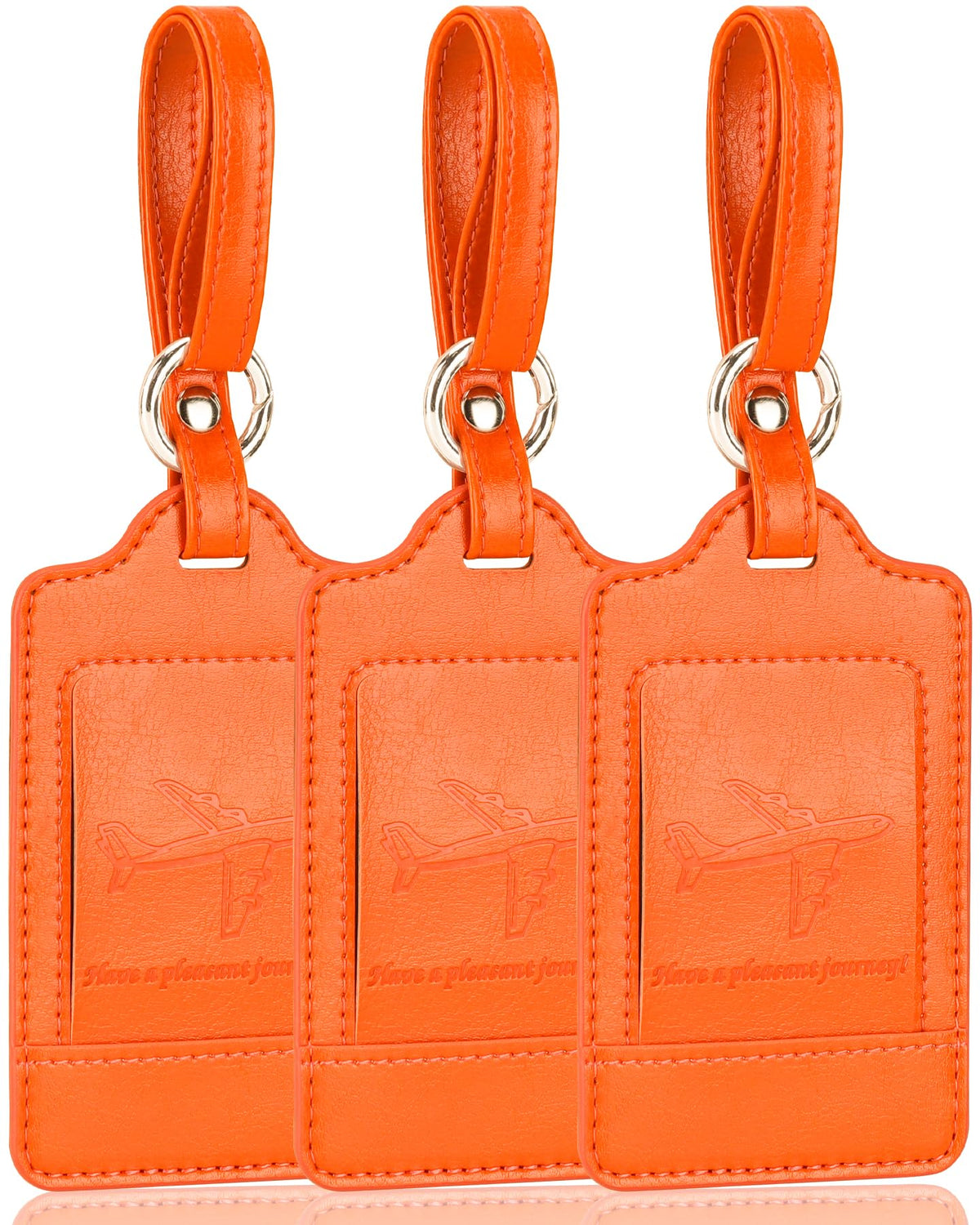 Three-Pack PU Leather Luggage Tags