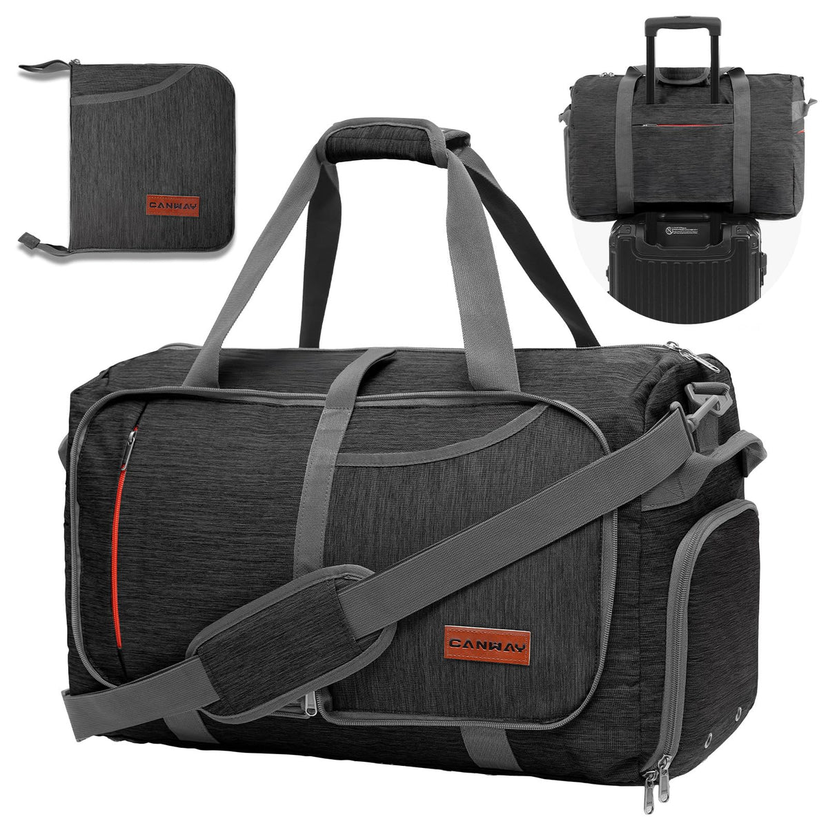 65L Foldable Duffel with Shoe Compartment