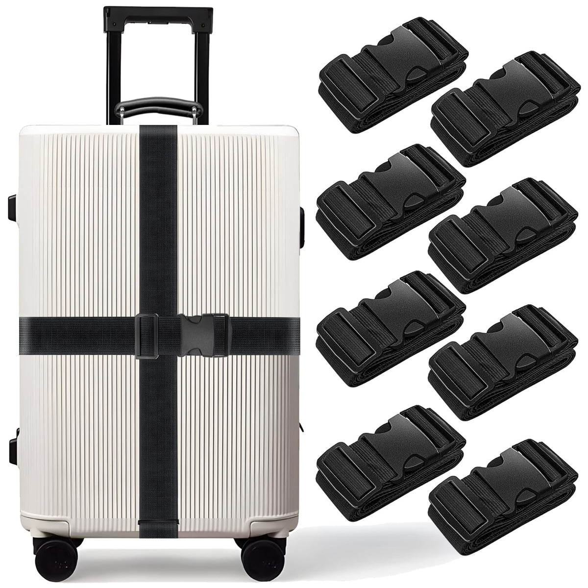 79-Inch Adjustable Luggage Strap Set