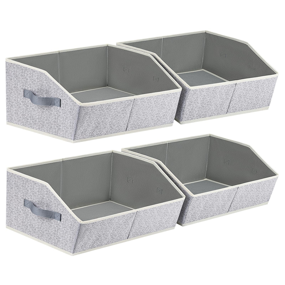 Open-Front Fabric Clothing Storage Bins
