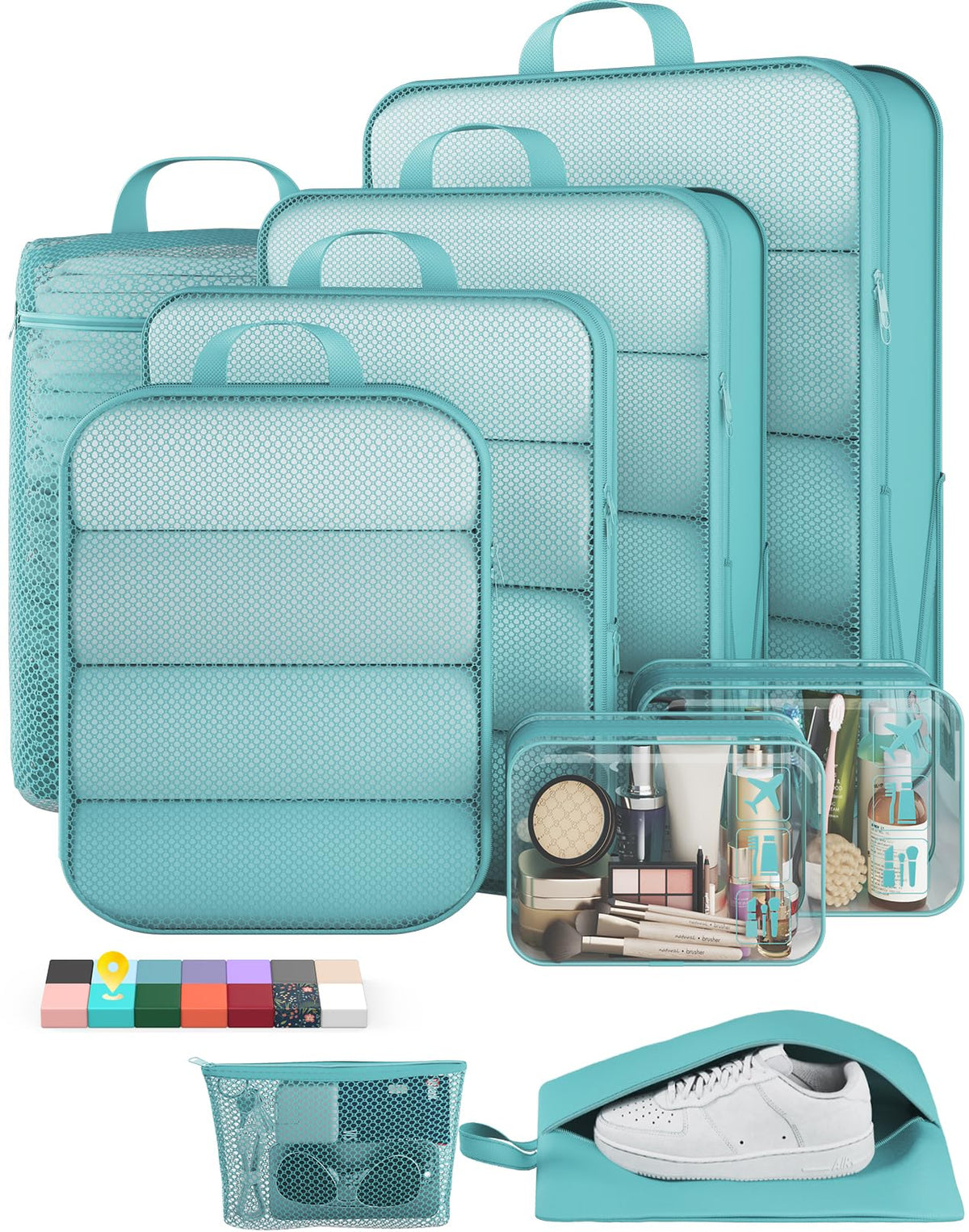 Nine-Piece Compression Packing Organizer Set