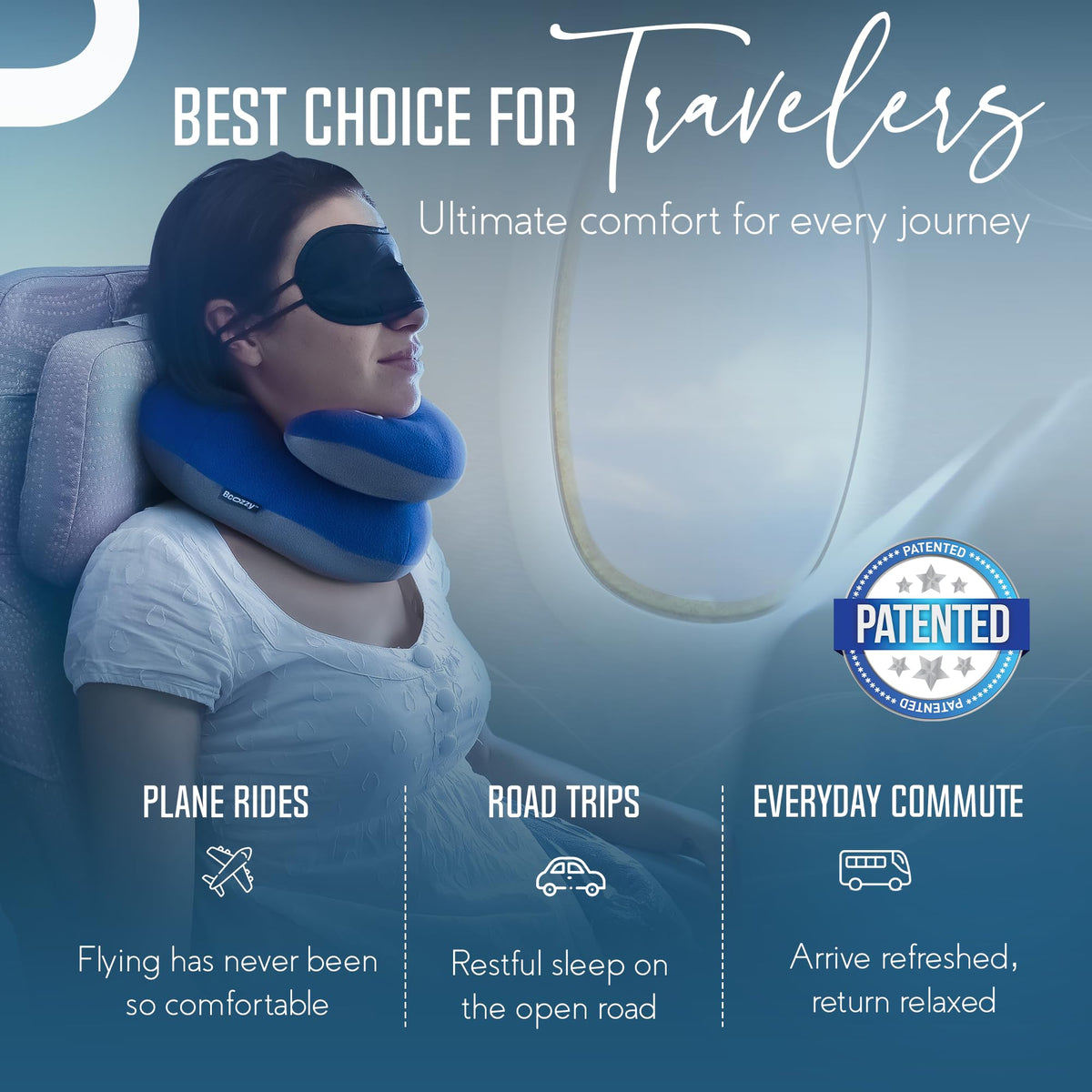 Adjustable Head and Chin Support Travel Pillow