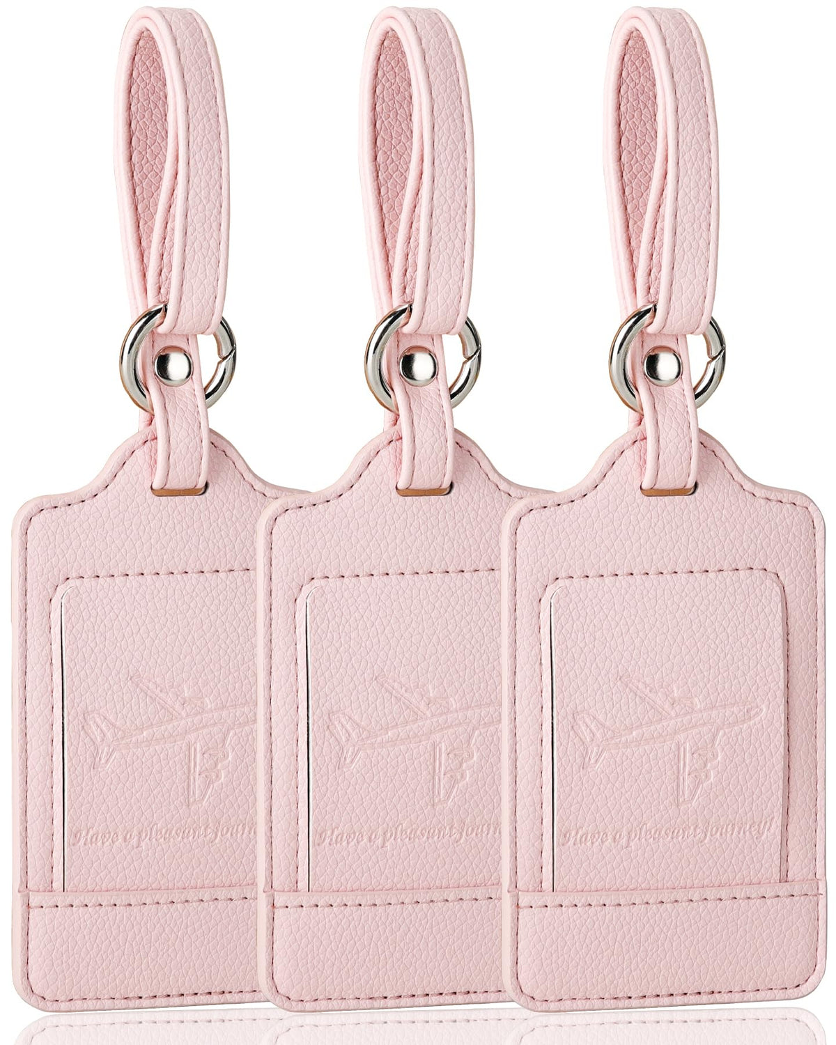 Three-Pack PU Leather Luggage Tags