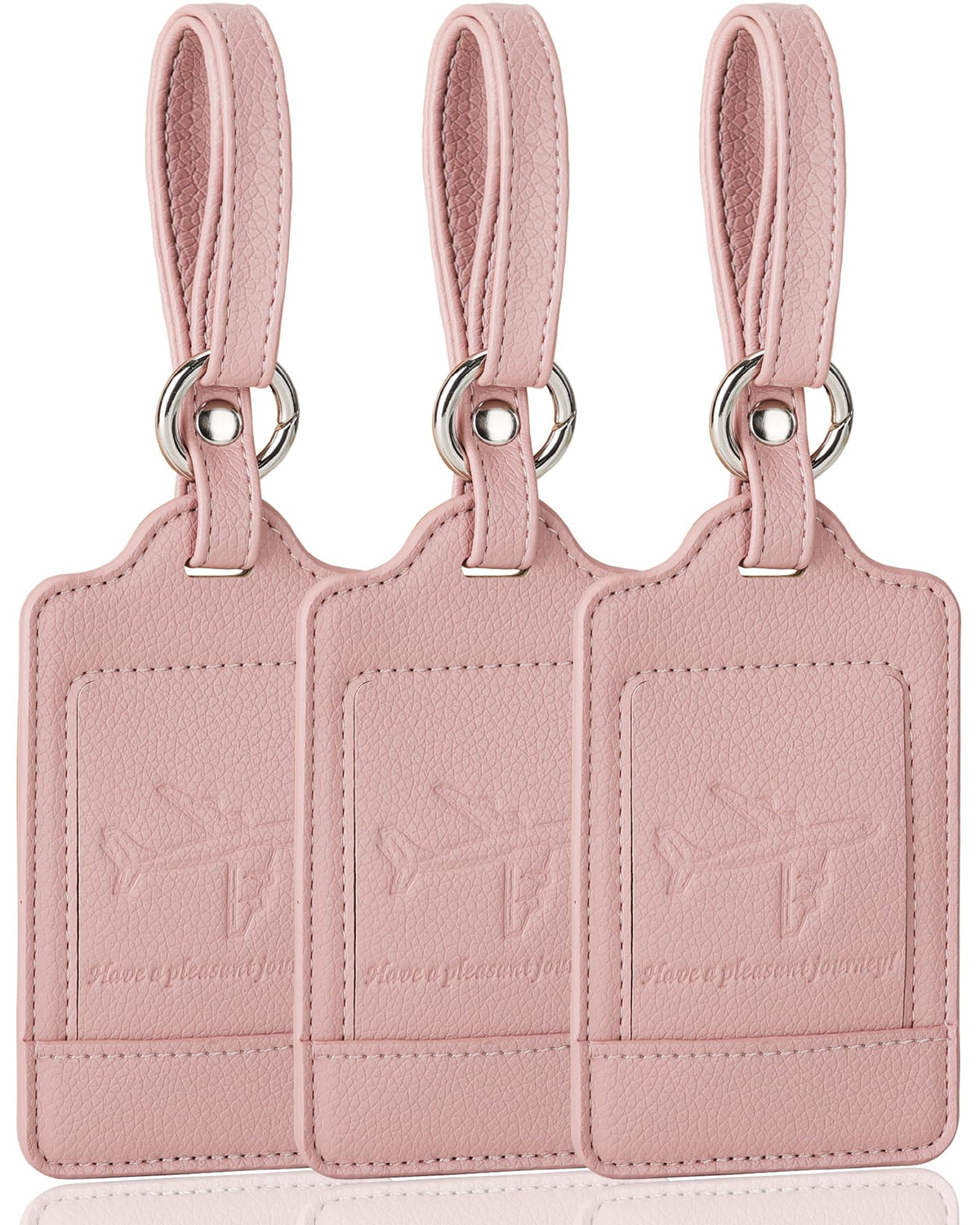 Three-Pack PU Leather Luggage Tags