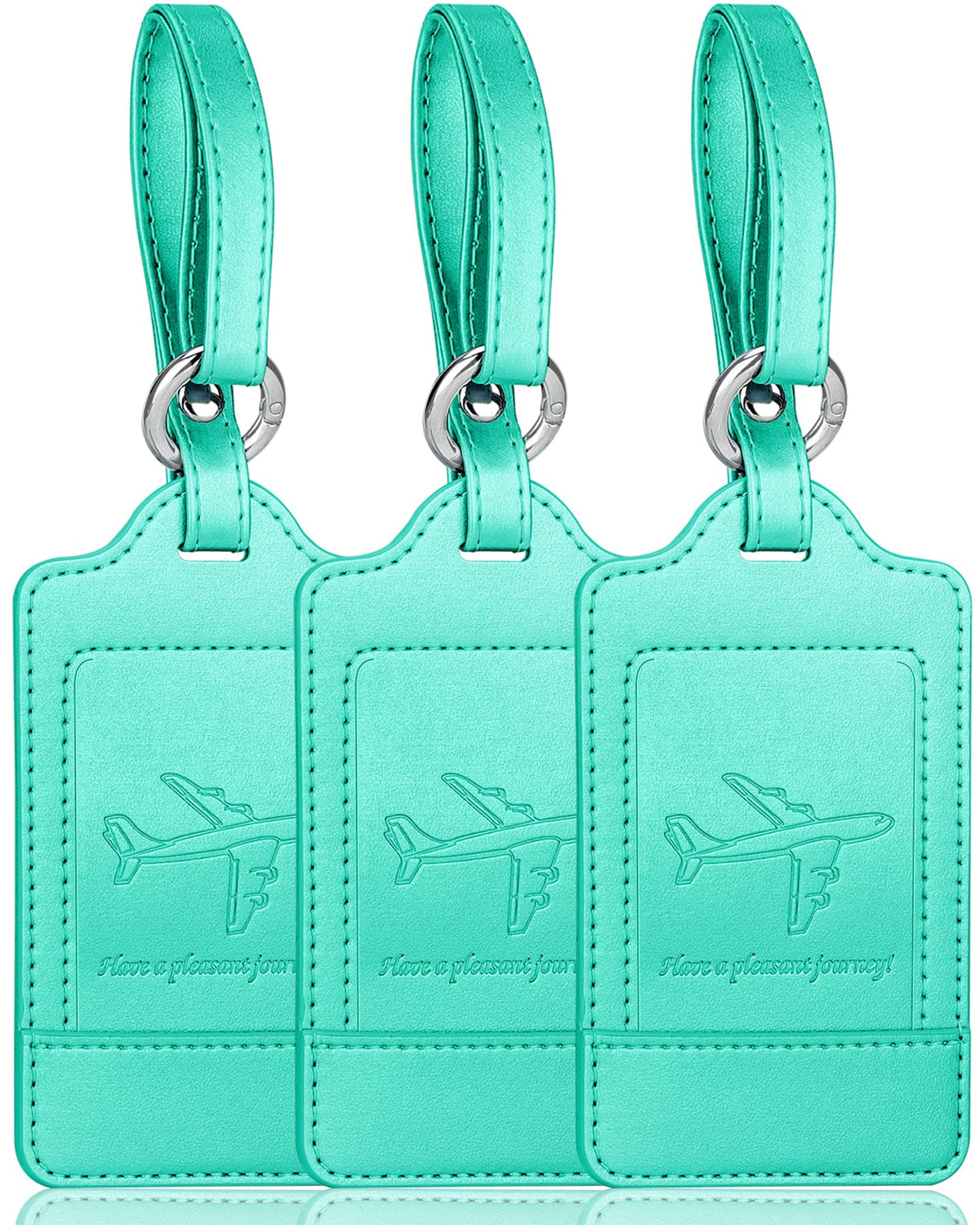 Three-Pack PU Leather Luggage Tags