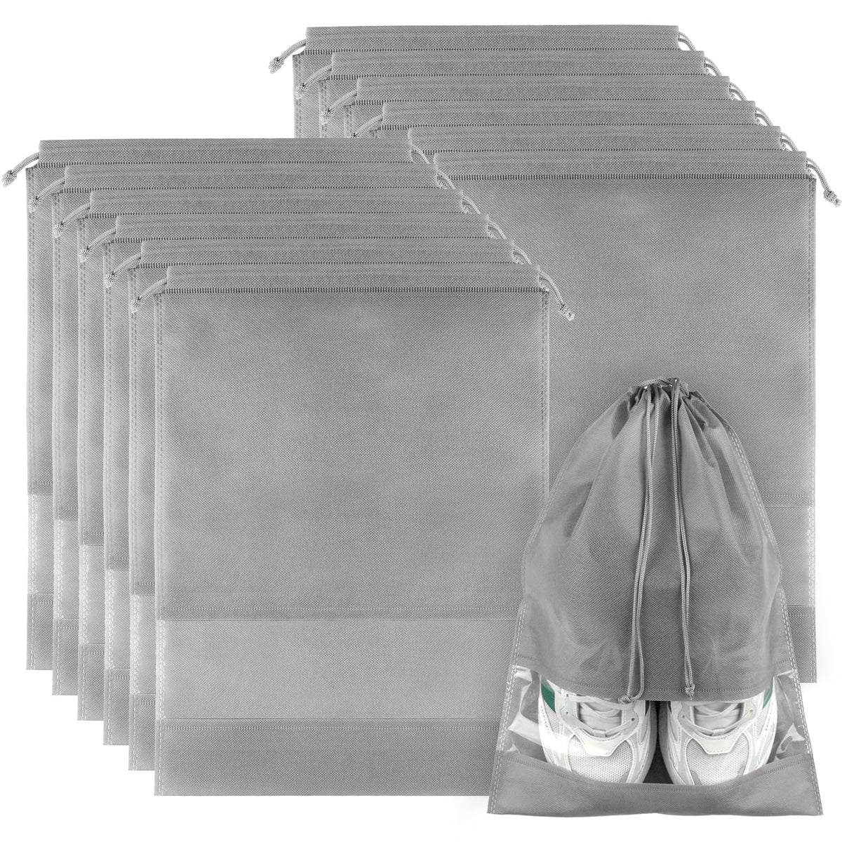 Drawstring Shoe Bags with Clear Window