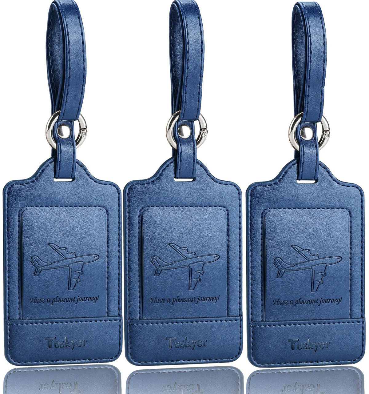 Three-Pack PU Leather Luggage Tags
